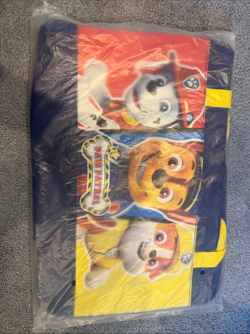 Paw Patrol Navy Blue, Red, Yellow Kids Tote Bag with Character Panels
